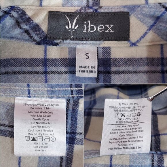 ibex Womens Size Small Taos Wool Blend Plaid Snap Button Long Sleeve Shirt - Picture 13 of 16
